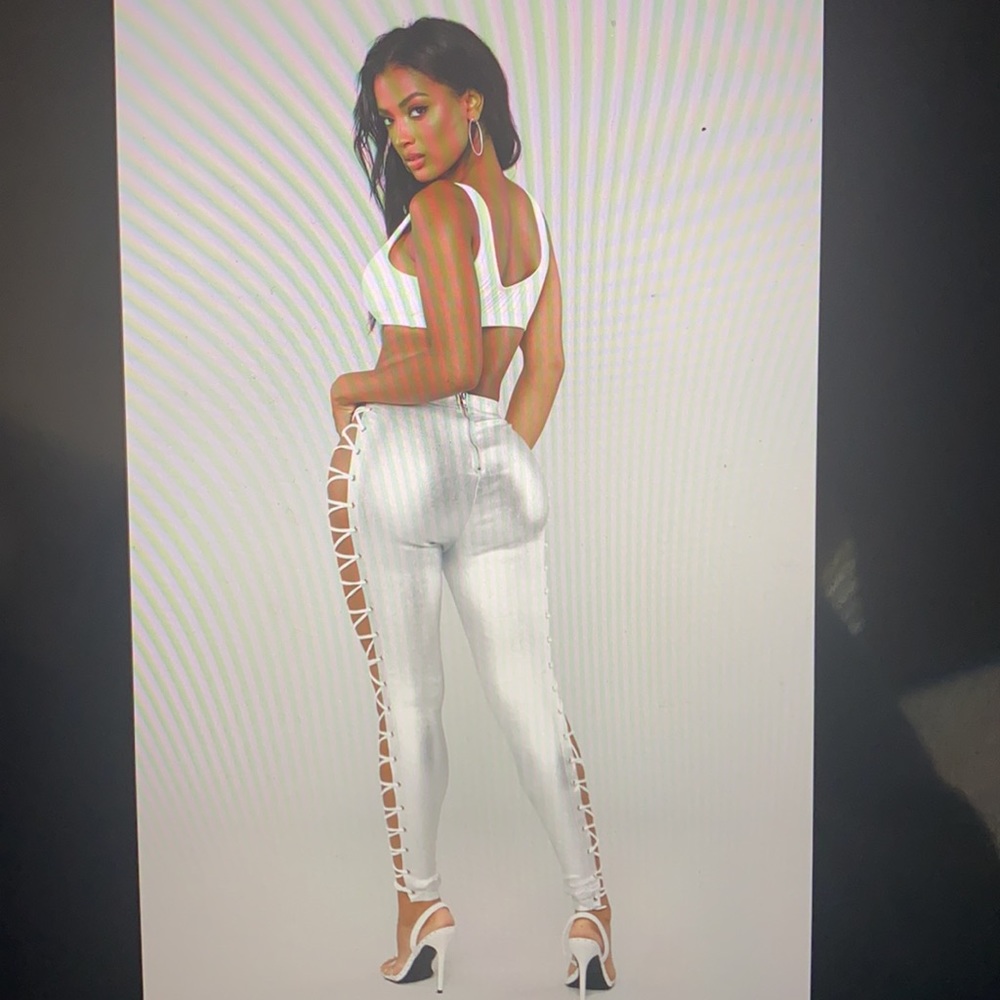 Laced Pants- Silver - Picture 5 of 6